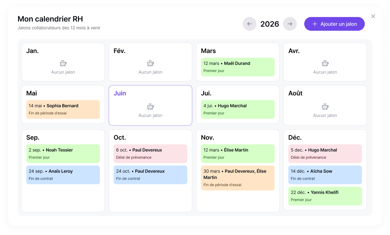 Mon calendrier RH — Pigma